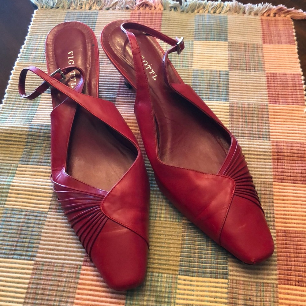 Vigotti Ladies Italian Leather Slingback Shies Size 9 1/2